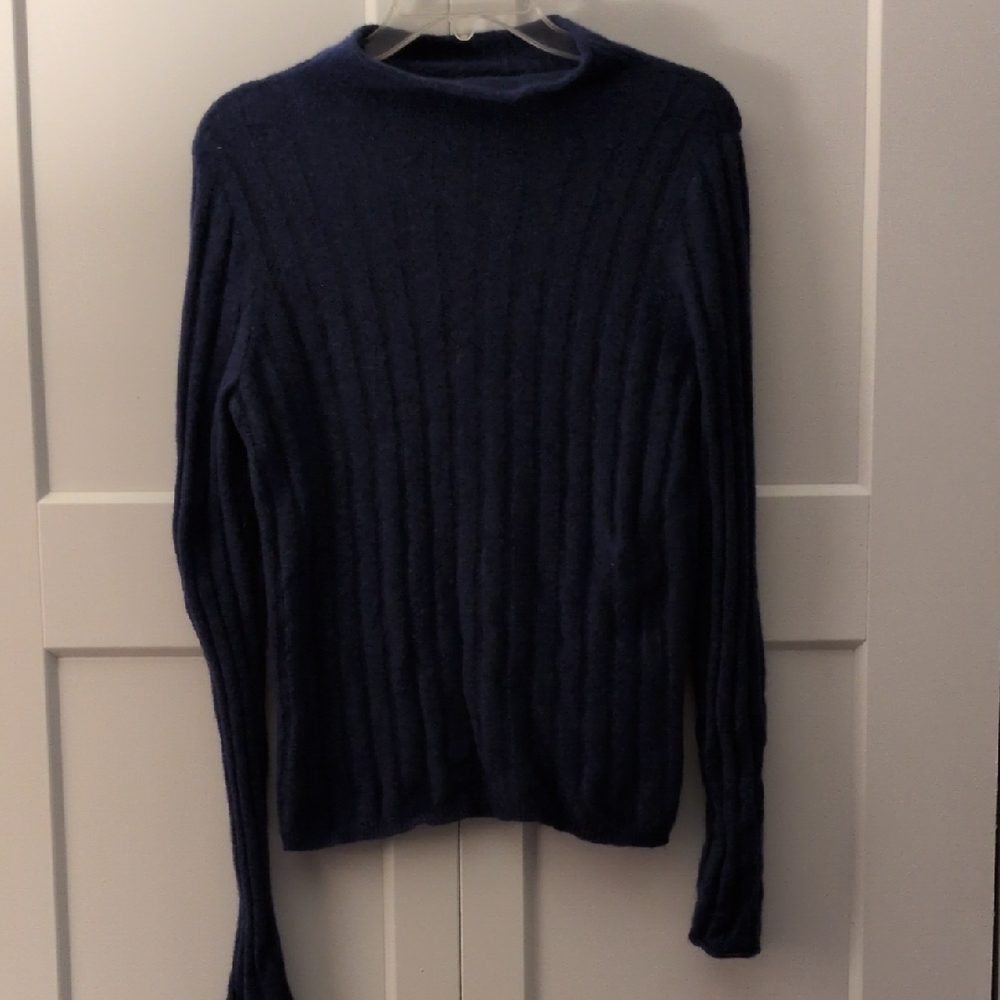 Madewell Blue Textured Knit Sweater